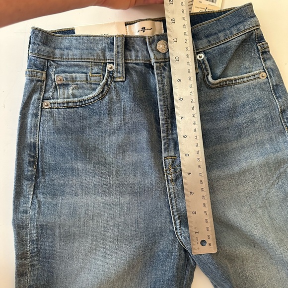 7 For All Mankind Lighter Wash Mega Flare High Rise? Women’s Denim Jeans NWT 25 - Picture 15 of 16
